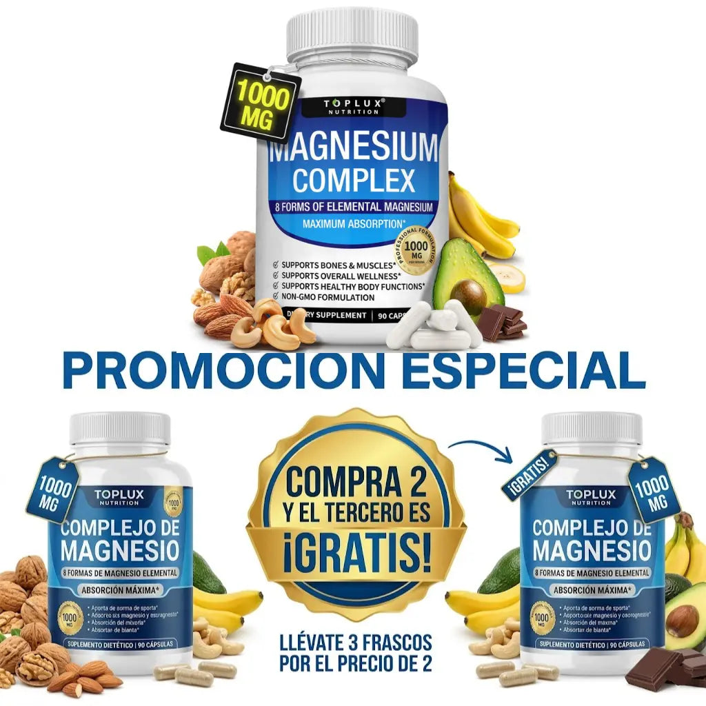 Toplux Magnesium Complex 8 Essential Magnesium Supplement 1000mg