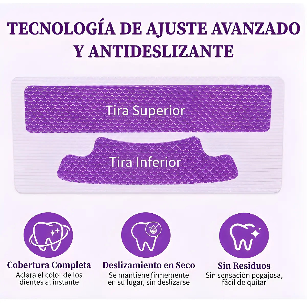 Tiras Blanqueadoras Moradas Dentales