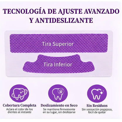Tiras Blanqueadoras Moradas Dentales