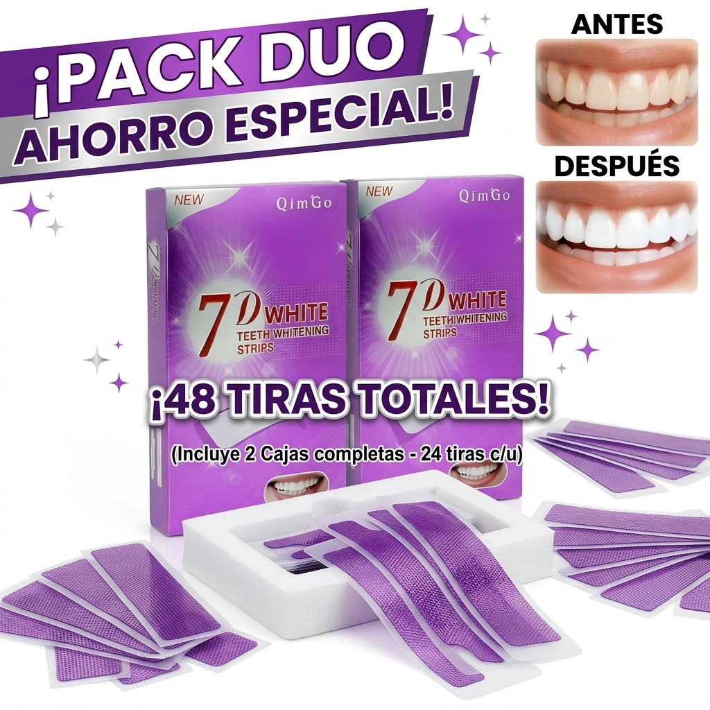 Tiras Blanqueadoras Moradas Dentales